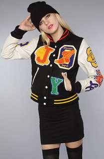 Joyrich The Tagged Letterman Jacket in Black and Cream  Karmaloop 