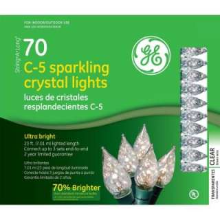GE 70 Light Clear String A Long C5 Light Set 61856HD  