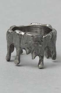 Obey The Wax Drip Ring in Silver Oxide  Karmaloop   Global 