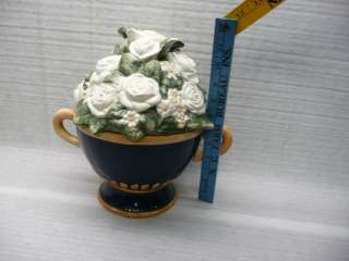   Kimble Brandon ROSE Cookie Jar Pottery NICE Hand Painted flower  