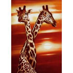 XXL Poster (00758)  GIRAFFE   Afrika Tiere Safari Sonnenuntergang 