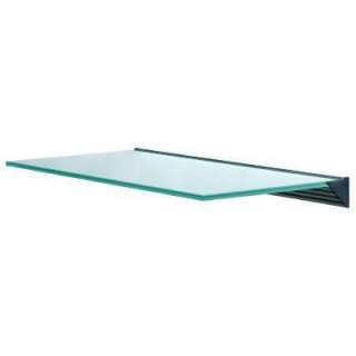   in. x 24 in. x3/8 in. Opaque Glass Shelf with Silver Bracket Shelf Kit
