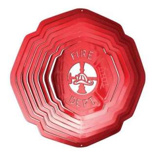 Iron Stop Large Red Fireman Wind Spinner 1135 12 7  
