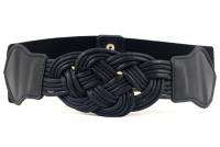 Women Faux Leather Gold GP Buckle Narrow Waist Thin Skinny Belt SF3410 