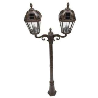Gama Sonic Royal 89 In. Solar Lamp Post With 5 Solar LED Bulbs, Double 