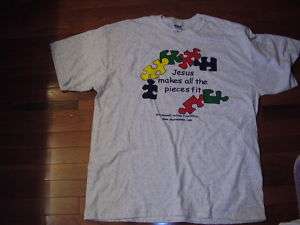 Adult 4X Christian Autism Awareness GRAY t shirt NEW  
