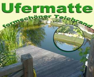 Ufermatte 1,0m breit f. Teich Teichfolien Gartenteich  