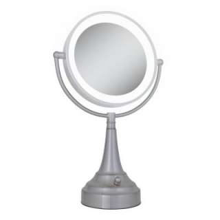 Zadro LED Lighted 10X/1X Round Vanity Mirror in Satin Nickel LEDV410 