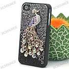 Purple Peacock 3D bling hard back case cover for Apple iphone 4S 4G 