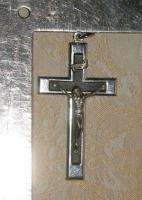 old pectoral nun crucifix cross chrome wood  