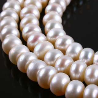 5x7mm White Cultured Freshwater Pearl Rondelle Beads  