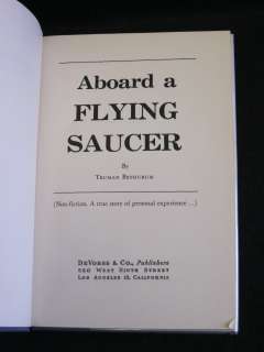 Truman Bethurum   ABOARD A FLYING SAUCER   1954 HC/DJ 1stEd  