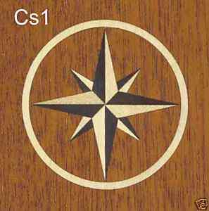 COMPASS STAR VENEER INLAY MEDALLION, #CS1  