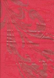 Red Sheer Sparkle Silver Print Nylon Fabric 50W Fabric  