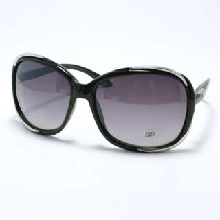 DG Womens ROUND Classic Vintage Sunglasses BLACK/SILVER  