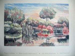 Peggy Corthouts WATER GARDEN REFLECTIONS 24x18 Print  