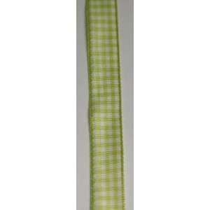 Geschenkband/Schleifenband 15 mm 1 Meter grün weiß kariert  