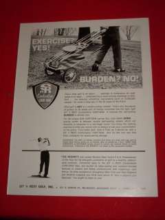 1970 Sit n Rest Combination Golf Cart & Bag Print Ad  