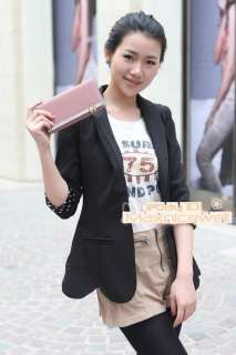 Fashion Womens Button PU Leather Bowknot Wallet Clutch Purse Long 