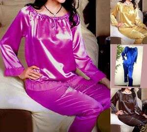 Ladys 19M/M Pure Silk pajamas Set L~XXL●#AS1001  