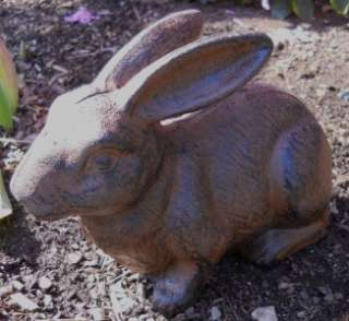 Full Bodied Iron Rabbit Garden Figure Lawn Statue Yard Decor Rabbits 