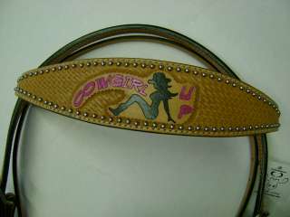 COW GIRL UP MAD COW BRAND CUSTOM LEATHER WESTERN SHOW BRIDLE HEADSTALL 