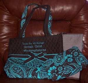 BEAUTIFUL QUILTED DIAPER BAGS W/SCRIPTURE   FREE NAME  