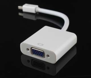 White Mini DisplayPort to VGA Female Adapter Cable For Apple Mac New 