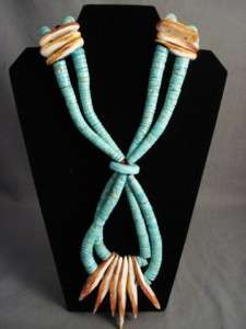WOW GIGANTIC OLD NAVAJO TURQUOISE SHELL NECKLACE  