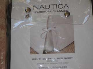 Nautica Brushed Twill NAVY Blue Twin Bedskirt NEW  