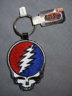 GRATEFUL DEAD STEAL YOUR FACE SKULL LOGO PATCH KEYCHAIN  