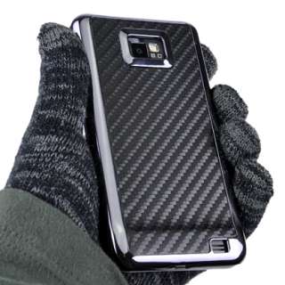 3D Carbon Chrome Hard Case Cover Etui Hülle + Folie für Samsung 
