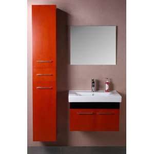 Badmöbel Issos orange/schwarz Waschtisch Badmoebel Badezimmermöbel 