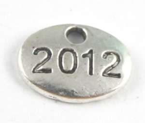50PCS Tibetan silver number 2012 charms FC15592  