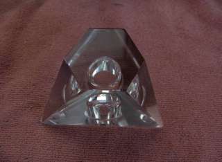 Vintage Cut Glass Crystal Candle Holders Triangle  