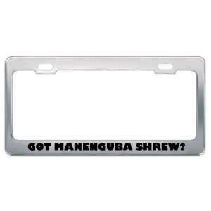 Got Manenguba Shrew? Animals Pets Metal License Plate Frame Holder 