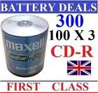 300 x CDR MAXELL BLANK DISCS CD R RECORDABLE CD 100 x 3
