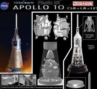 Dragon 11003 NASA Apollo 10 CSM + LM + LES 1/72 Scale Plastic Kit 