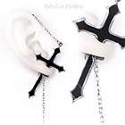 Impalare Cross Crucifix   Stud Ear Cuff Chain Earring  
