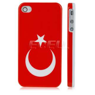 TURKISH FLAG BACK CASE + LCD PROTECTORS FOR iPHONE 4 4G  