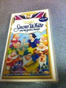 Walt Disney 1939 Classic SNOW WHITE AND THE SEVEN DWARFS rare VHS  7 