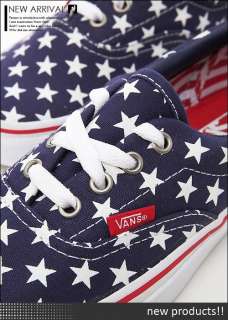 BN VANS ERA Stars & Stripes PtBl/TW Navy with White Star Shoes #V308 