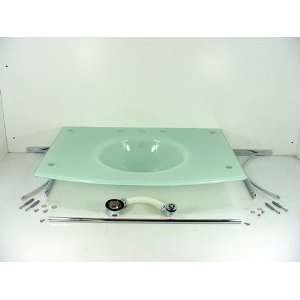 Decolav White Glass Vanity Lavatory Bathroom Sink Bowl 