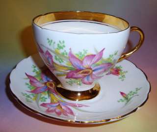 Pretty Pink Iris Foley Tea Cup and Saucer Set  