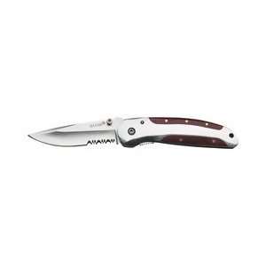 New Maxam Liner Lock Knife With Clip Hefty Stainless Steel Handle Half 