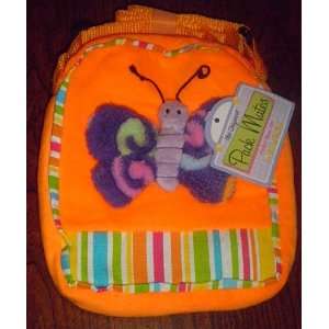  Childrens 8 Plush Mini Backpack, Butterfly and Stripes 