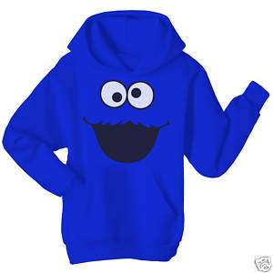 COOKIE MONSTER Sesame Street Blue Hoodie Top   Large  