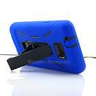Blue Kickstand Double Layer Hard Case Gel Cover For Samsung Admire 