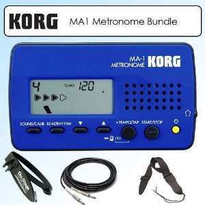  Korg MA1BL MA1 Metronome Blue Bundle With Guitar Strap 