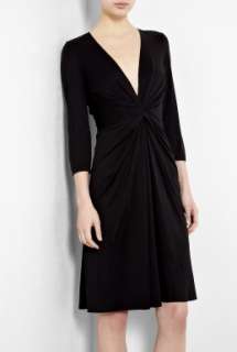 Issa  Black Gather Waist Silk Jersey Dress by Issa